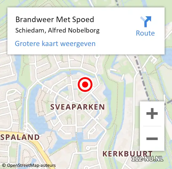 Locatie op kaart van de 112 melding: Brandweer Met Spoed Naar Schiedam, Alfred Nobelborg op 21 december 2024 04:01