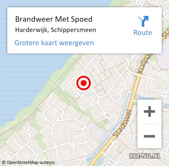 Locatie op kaart van de 112 melding: Brandweer Met Spoed Naar Harderwijk, Schippersmeen op 21 december 2024 04:37