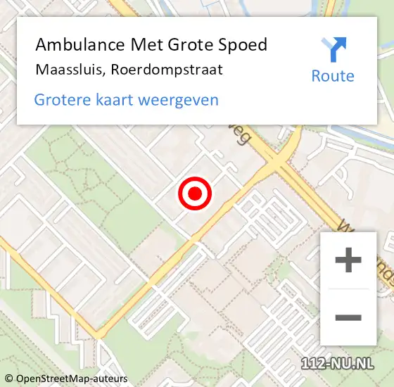 Locatie op kaart van de 112 melding: Ambulance Met Grote Spoed Naar Maassluis, Roerdompstraat op 21 december 2024 05:04