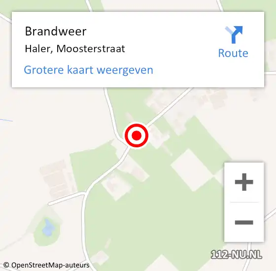 Locatie op kaart van de 112 melding: Brandweer Haler, Moosterstraat op 31 oktober 2014 07:48