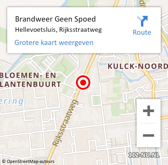 Locatie op kaart van de 112 melding: Brandweer Geen Spoed Naar Hellevoetsluis, Rijksstraatweg op 21 december 2024 05:26