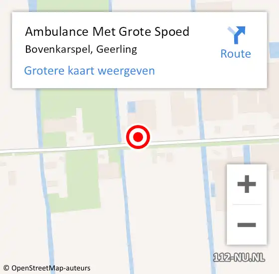 Locatie op kaart van de 112 melding: Ambulance Met Grote Spoed Naar Bovenkarspel, Geerling op 21 december 2024 06:10