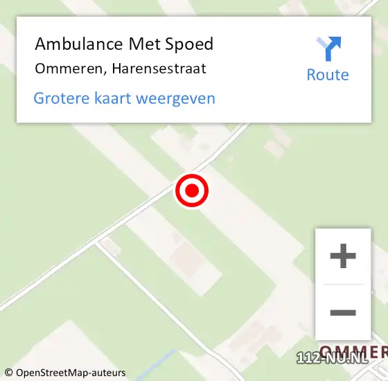 Locatie op kaart van de 112 melding: Ambulance Met Spoed Naar Ommeren, Harensestraat op 31 oktober 2014 07:55