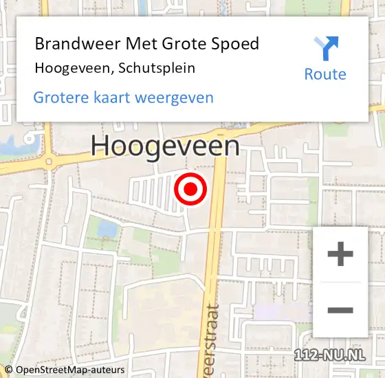 Locatie op kaart van de 112 melding: Brandweer Met Grote Spoed Naar Hoogeveen, Schutsplein op 21 december 2024 07:22