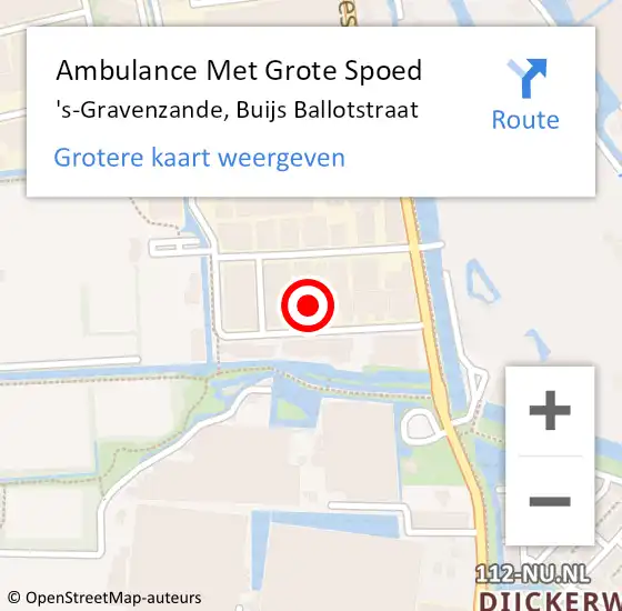 Locatie op kaart van de 112 melding: Ambulance Met Grote Spoed Naar 's-Gravenzande, Buijs Ballotstraat op 21 december 2024 08:50