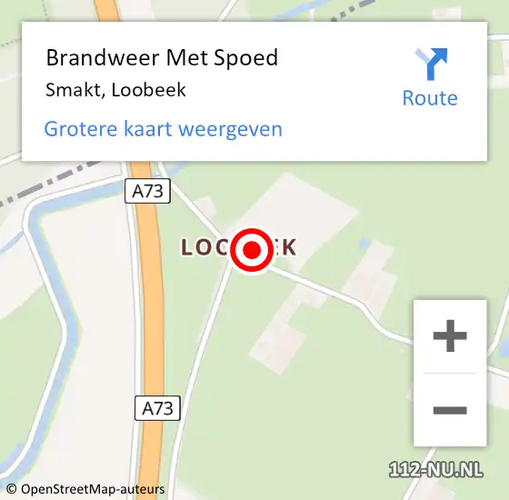 Locatie op kaart van de 112 melding: Brandweer Met Spoed Naar Smakt, Loobeek op 21 december 2024 09:12