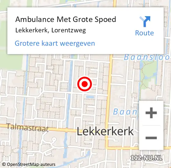 Locatie op kaart van de 112 melding: Ambulance Met Grote Spoed Naar Lekkerkerk, Lorentzweg op 21 december 2024 09:56