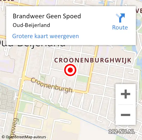 Locatie op kaart van de 112 melding: Brandweer Geen Spoed Naar Oud-Beijerland op 21 december 2024 11:01