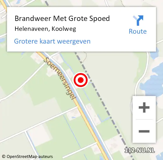 Locatie op kaart van de 112 melding: Brandweer Met Grote Spoed Naar Helenaveen, Koolweg op 21 december 2024 11:09