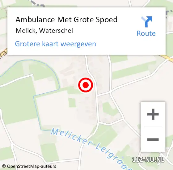 Locatie op kaart van de 112 melding: Ambulance Met Grote Spoed Naar Melick, Waterschei op 21 december 2024 12:36