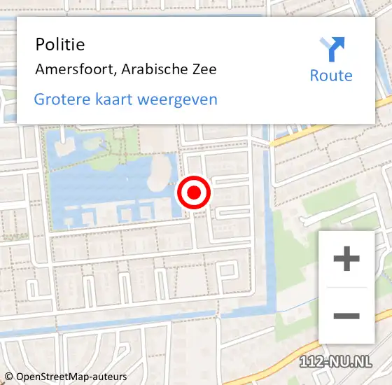 Locatie op kaart van de 112 melding: Politie Amersfoort, Arabische Zee op 21 december 2024 13:23