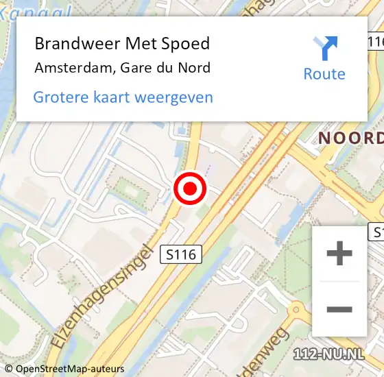 Locatie op kaart van de 112 melding: Brandweer Met Spoed Naar Rockanje, Gare du Nord op 21 december 2024 13:46