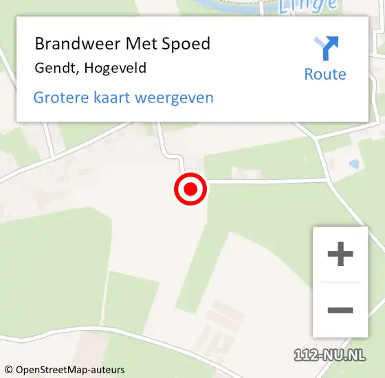 Locatie op kaart van de 112 melding: Brandweer Met Spoed Naar Gendt, Hogeveld op 21 december 2024 14:21