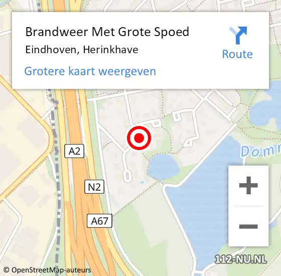 Locatie op kaart van de 112 melding: Brandweer Met Grote Spoed Naar Eindhoven, Herinkhave op 21 december 2024 14:33