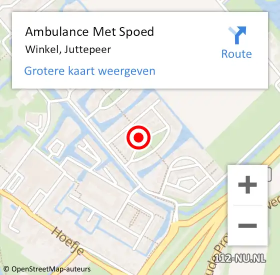 Locatie op kaart van de 112 melding: Ambulance Met Spoed Naar Winkel, Juttepeer op 21 december 2024 14:46