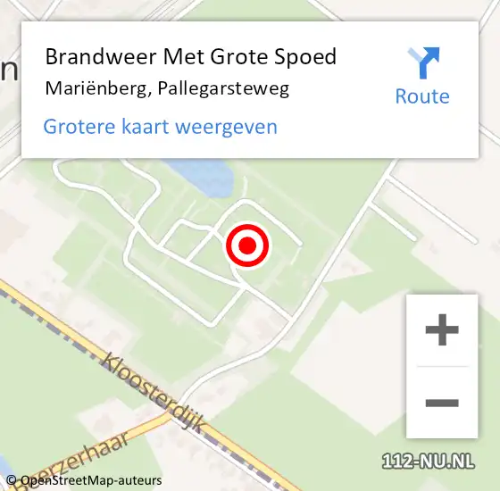 Locatie op kaart van de 112 melding: Brandweer Met Grote Spoed Naar Mariënberg, Pallegarsteweg op 21 december 2024 15:15