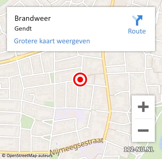 Locatie op kaart van de 112 melding: Brandweer Gendt op 21 december 2024 15:32