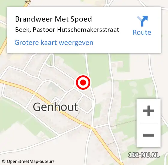 Locatie op kaart van de 112 melding: Brandweer Met Spoed Naar Beek, Pastoor Hutschemakersstraat op 21 december 2024 16:38