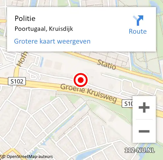 Locatie op kaart van de 112 melding: Politie Poortugaal, Kruisdijk op 21 december 2024 17:00