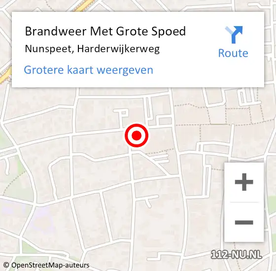 Locatie op kaart van de 112 melding: Brandweer Met Grote Spoed Naar Nunspeet, Harderwijkerweg op 21 december 2024 17:12