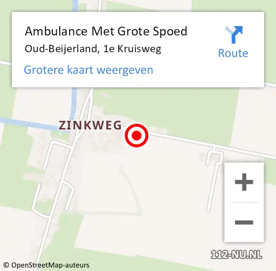 Locatie op kaart van de 112 melding: Ambulance Met Grote Spoed Naar Oud-Beijerland, 1e Kruisweg op 21 december 2024 17:35