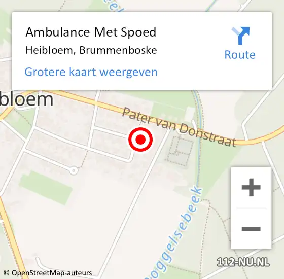 Locatie op kaart van de 112 melding: Ambulance Met Spoed Naar Heibloem, Brummenboske op 31 oktober 2014 08:57