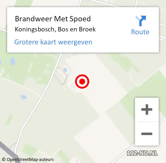 Locatie op kaart van de 112 melding: Brandweer Met Spoed Naar Koningsbosch, Bos en Broek op 21 december 2024 17:44