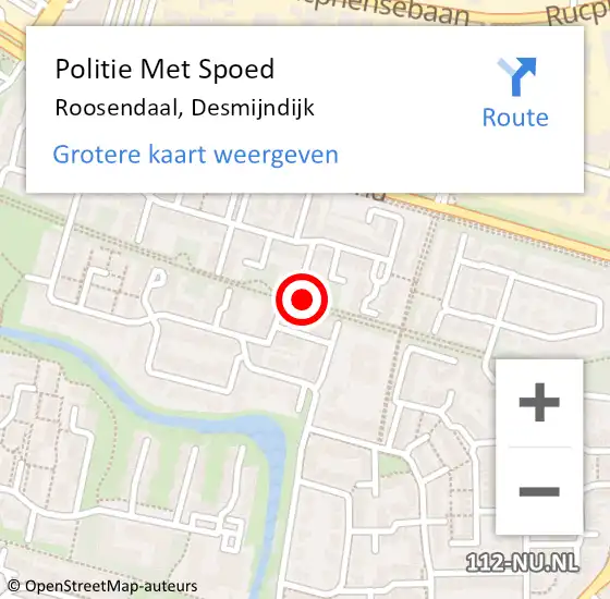 Locatie op kaart van de 112 melding: Politie Met Spoed Naar Roosendaal, Desmijndijk op 21 december 2024 17:59