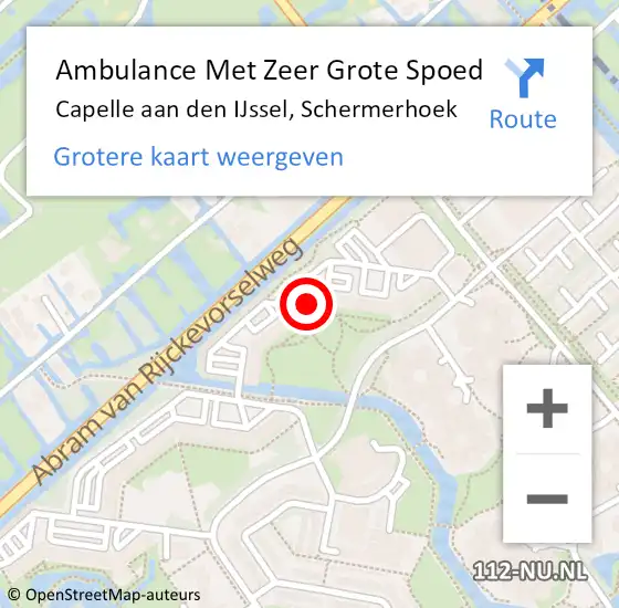 Locatie op kaart van de 112 melding: Ambulance Met Zeer Grote Spoed Naar Capelle aan den IJssel, Schermerhoek op 21 december 2024 18:25