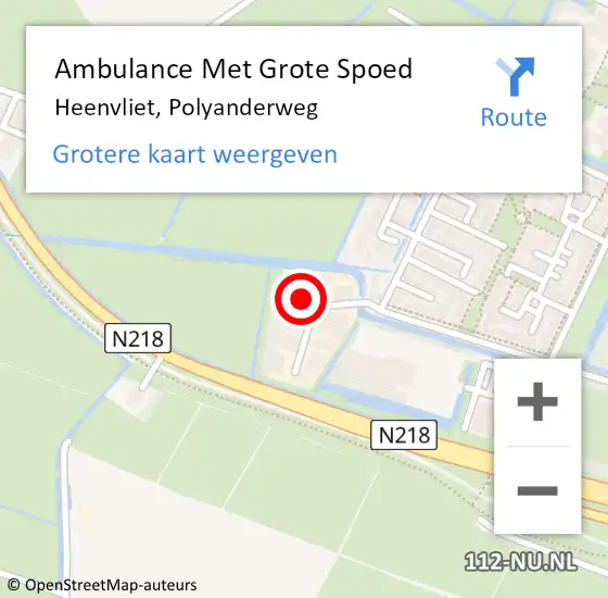 Locatie op kaart van de 112 melding: Ambulance Met Grote Spoed Naar Heenvliet, Polyanderweg op 21 december 2024 18:38