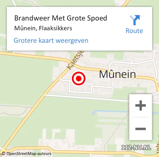 Locatie op kaart van de 112 melding: Brandweer Met Grote Spoed Naar Mûnein, Flaaksikkers op 21 december 2024 18:49