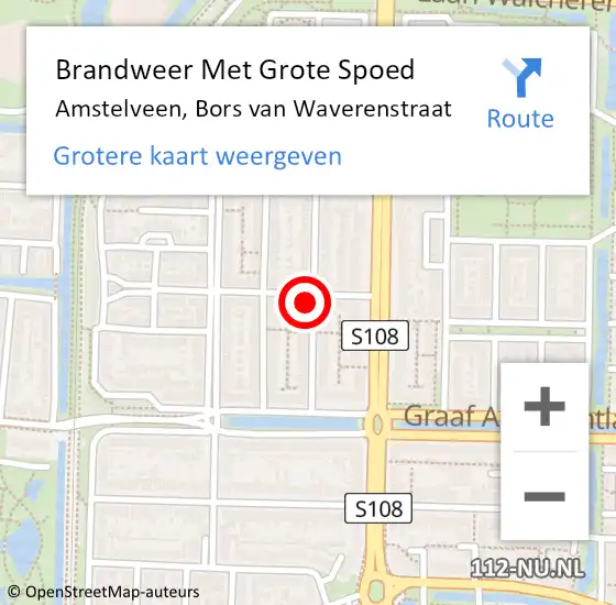 Locatie op kaart van de 112 melding: Brandweer Met Grote Spoed Naar Amstelveen, Bors van Waverenstraat op 21 december 2024 19:00