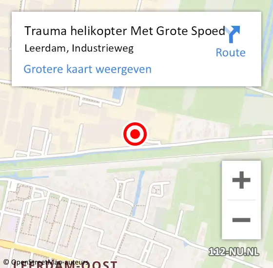 Locatie op kaart van de 112 melding: Trauma helikopter Met Grote Spoed Naar Leerdam, Industrieweg op 21 december 2024 19:33