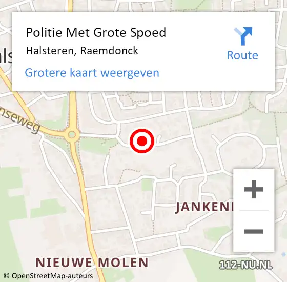 Locatie op kaart van de 112 melding: Politie Met Grote Spoed Naar Halsteren, Raemdonck op 21 december 2024 19:35