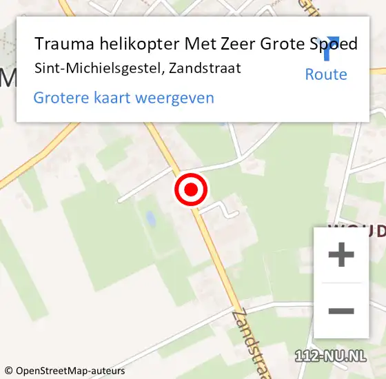 Locatie op kaart van de 112 melding: Trauma helikopter Met Zeer Grote Spoed Naar Sint-Michielsgestel, Zandstraat op 21 december 2024 19:42