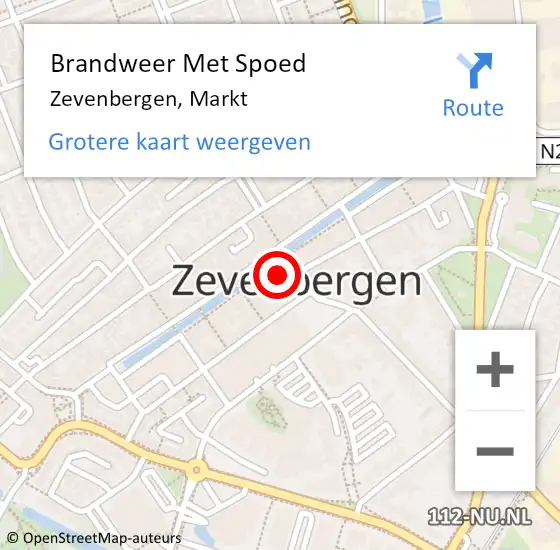 Locatie op kaart van de 112 melding: Brandweer Met Spoed Naar Zevenbergen, Markt op 21 december 2024 20:02