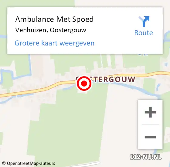 Locatie op kaart van de 112 melding: Ambulance Met Spoed Naar Venhuizen, Oostergouw op 21 december 2024 20:35