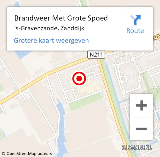 Locatie op kaart van de 112 melding: Brandweer Met Grote Spoed Naar 's-Gravenzande, Zanddijk op 21 december 2024 21:07