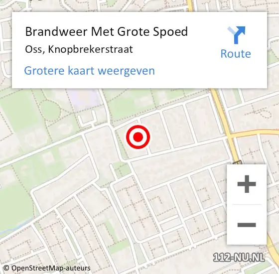 Locatie op kaart van de 112 melding: Brandweer Met Grote Spoed Naar Oss, Knopbrekerstraat op 21 december 2024 21:08