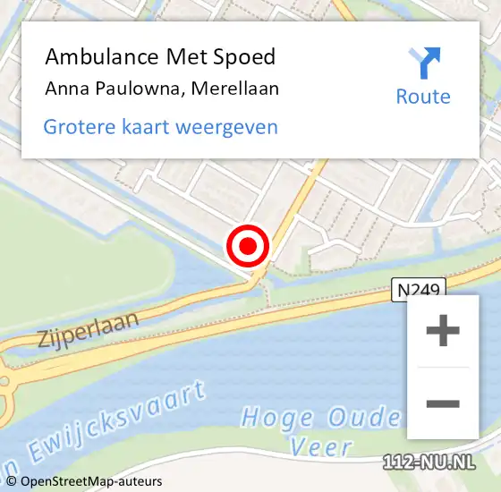 Locatie op kaart van de 112 melding: Ambulance Met Spoed Naar Anna Paulowna, Merellaan op 21 december 2024 21:15