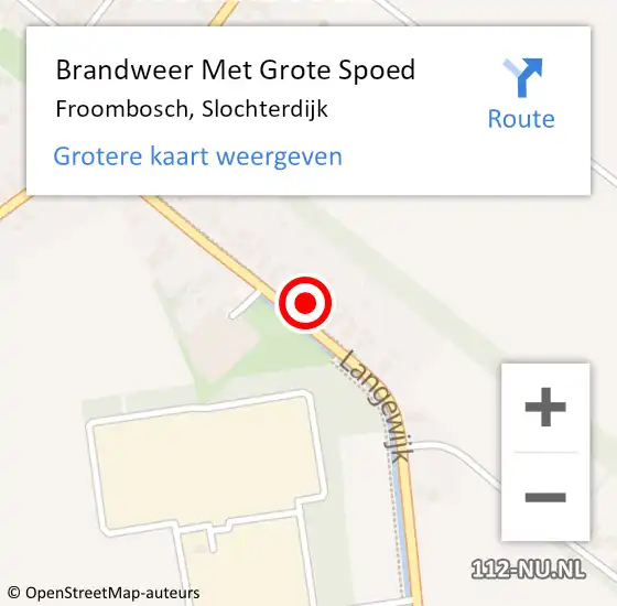 Locatie op kaart van de 112 melding: Brandweer Met Grote Spoed Naar Froombosch, Slochterdijk op 21 december 2024 21:23