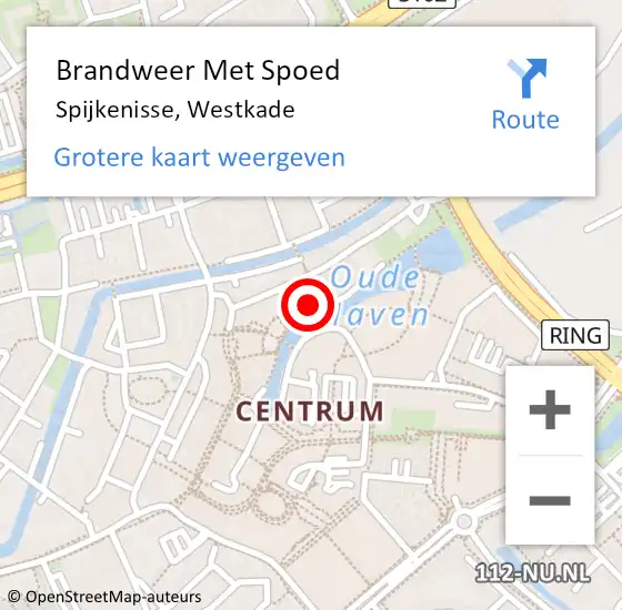 Locatie op kaart van de 112 melding: Brandweer Met Spoed Naar Spijkenisse, Westkade op 21 december 2024 21:35