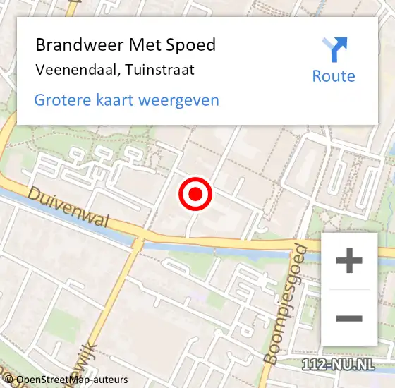 Locatie op kaart van de 112 melding: Brandweer Met Spoed Naar Veenendaal, Tuinstraat op 21 december 2024 22:36