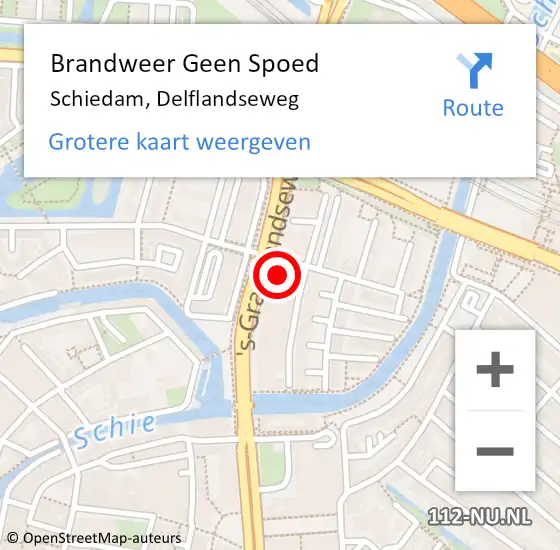 Locatie op kaart van de 112 melding: Brandweer Geen Spoed Naar Schiedam, Delflandseweg op 21 december 2024 22:51