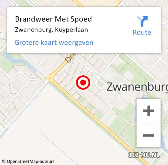 Locatie op kaart van de 112 melding: Brandweer Met Spoed Naar Zwanenburg, Kuyperlaan op 21 december 2024 22:58