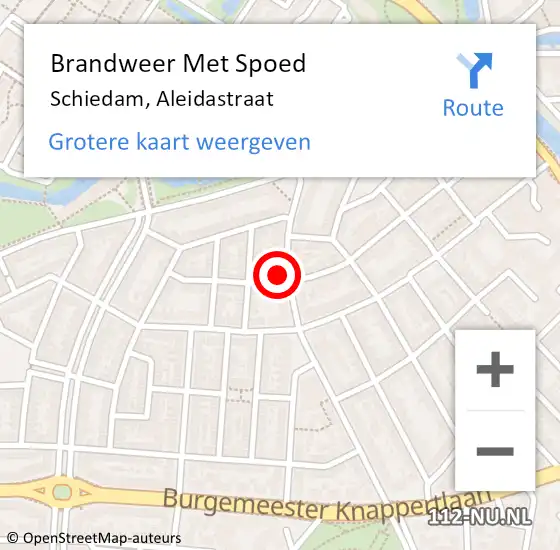 Locatie op kaart van de 112 melding: Brandweer Met Spoed Naar Schiedam, Aleidastraat op 21 december 2024 23:24