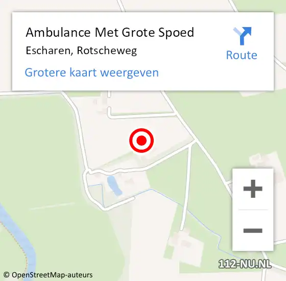 Locatie op kaart van de 112 melding: Ambulance Met Grote Spoed Naar Escharen, Rotscheweg op 19 oktober 2013 12:15