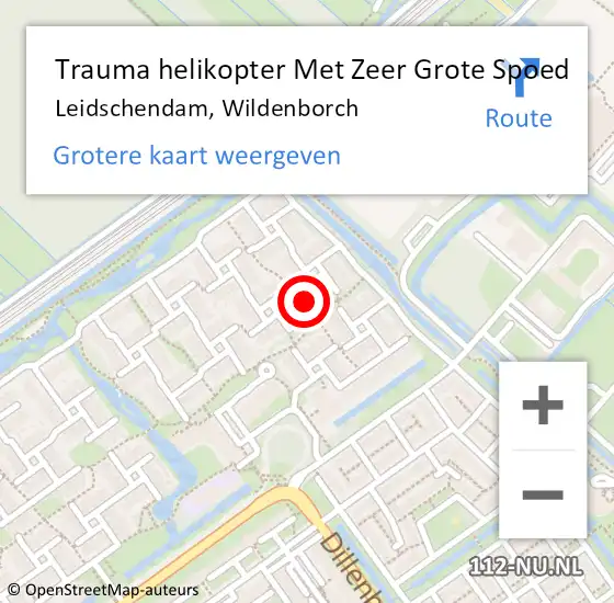 Locatie op kaart van de 112 melding: Trauma helikopter Met Zeer Grote Spoed Naar Leidschendam, Wildenborch op 22 december 2024 00:30