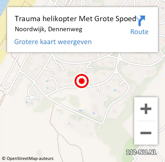 Locatie op kaart van de 112 melding: Trauma helikopter Met Grote Spoed Naar Noordwijk, Dennenweg op 22 december 2024 02:21