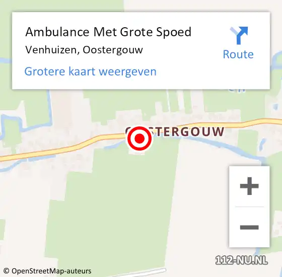 Locatie op kaart van de 112 melding: Ambulance Met Grote Spoed Naar Venhuizen, Oostergouw op 22 december 2024 03:00